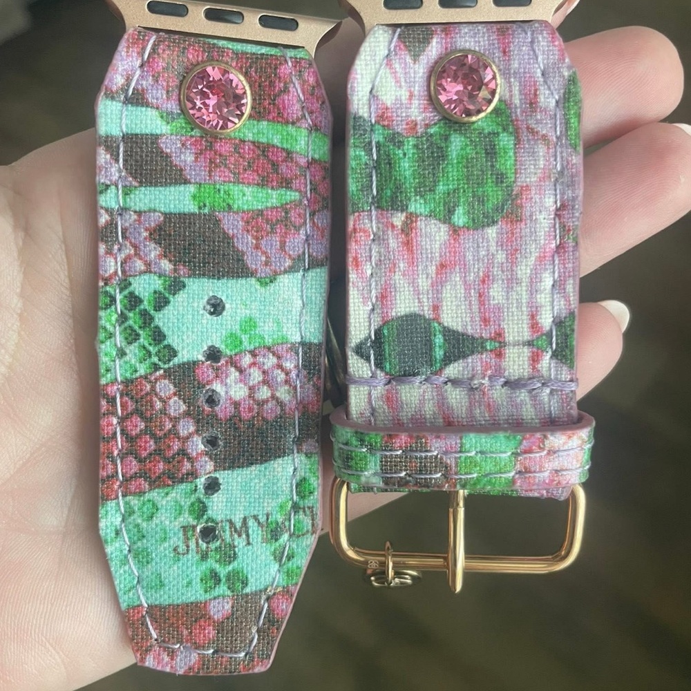 Upcycled Jimmy Choo Watch band with Gold Buckle